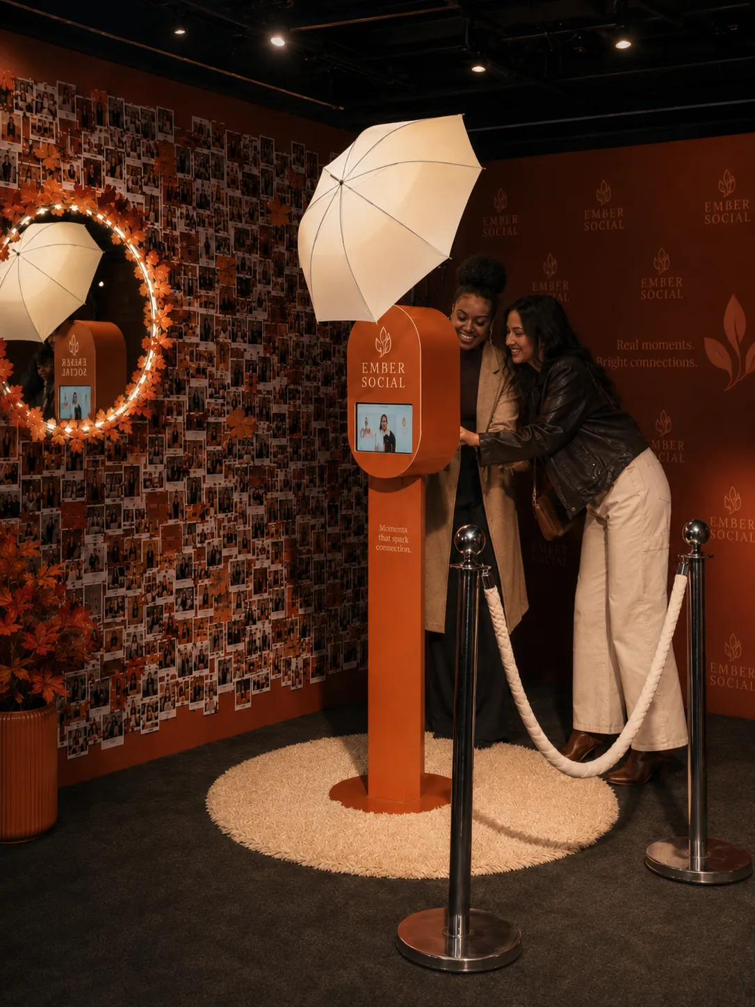 Branded photo booth at Ember social activation