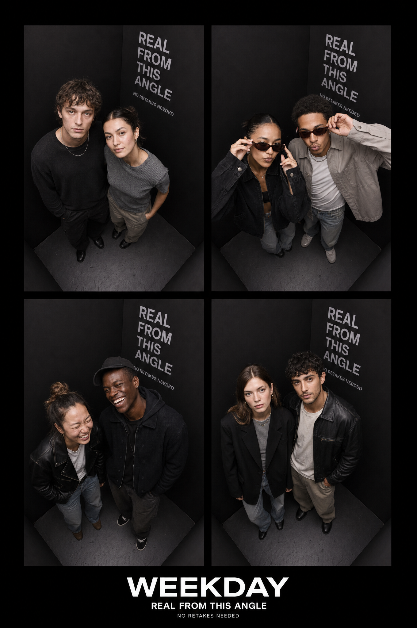 Weekday Real From This Angle branded photo booth output