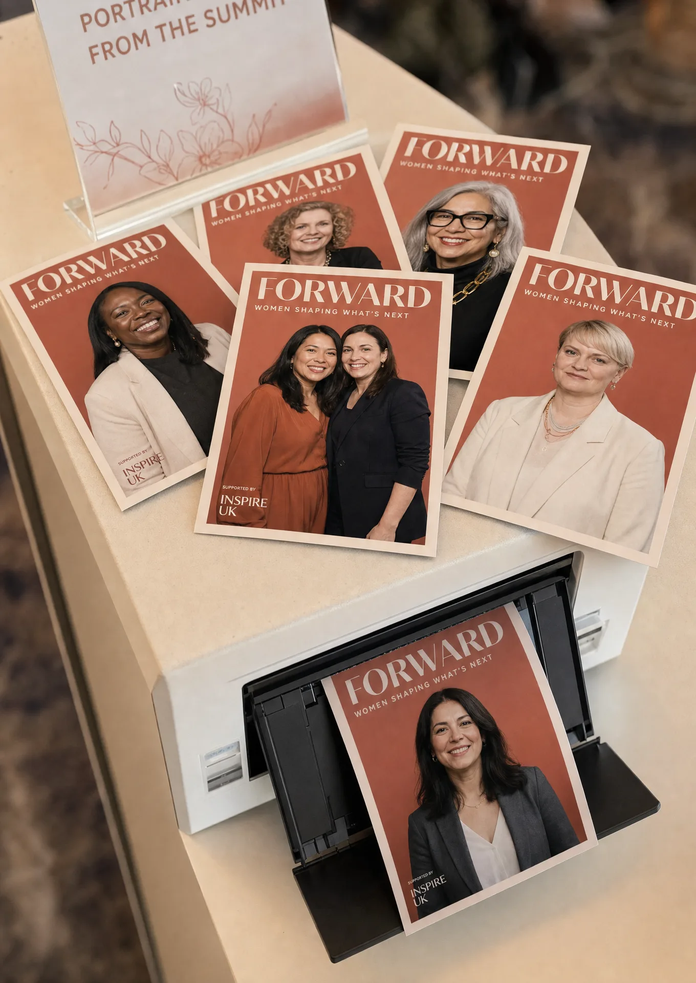 Branded FORWARD photo prints produced at a lumio activation