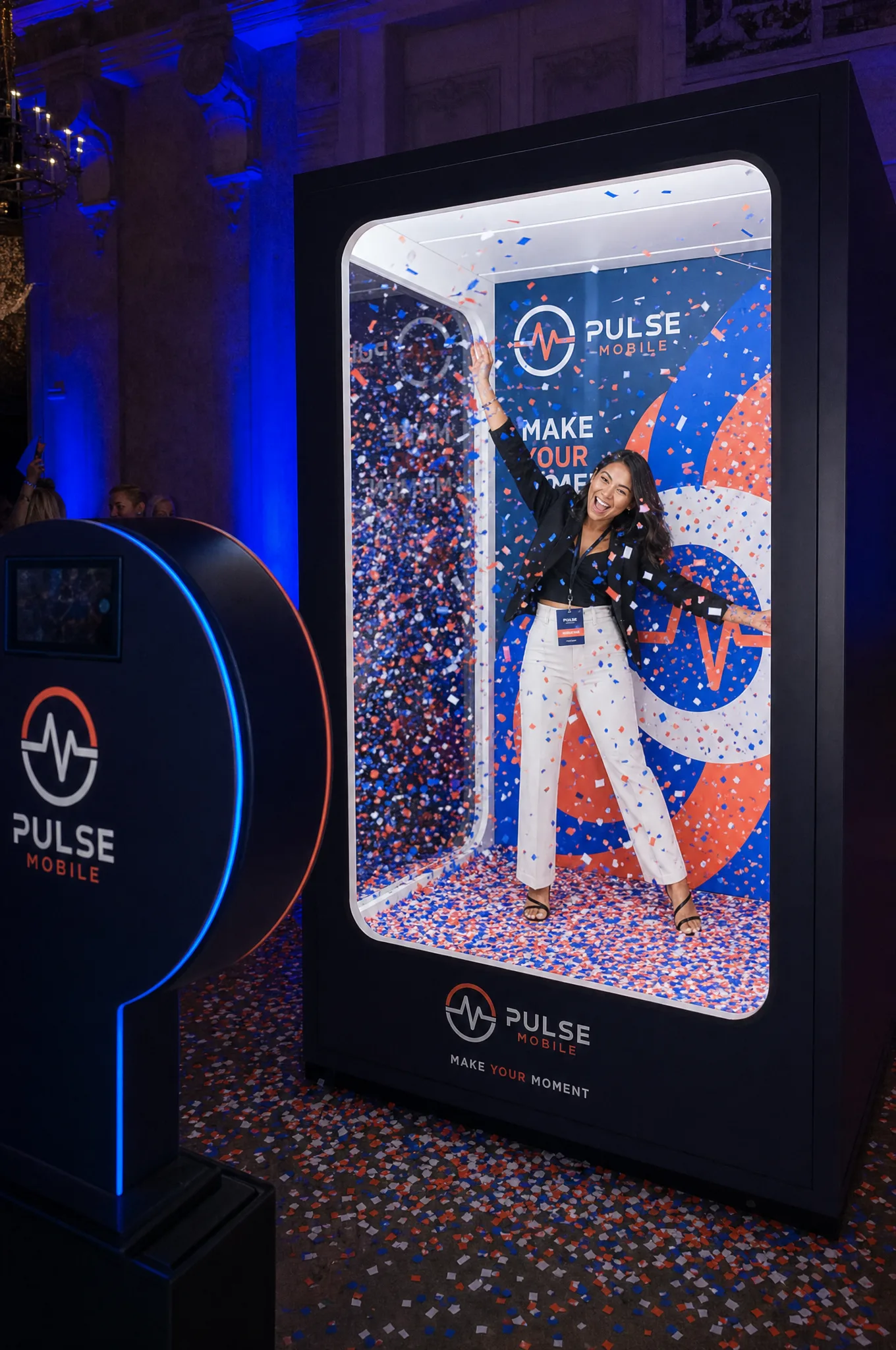 Experiential confetti booth at Pulse Mobile brand activation
