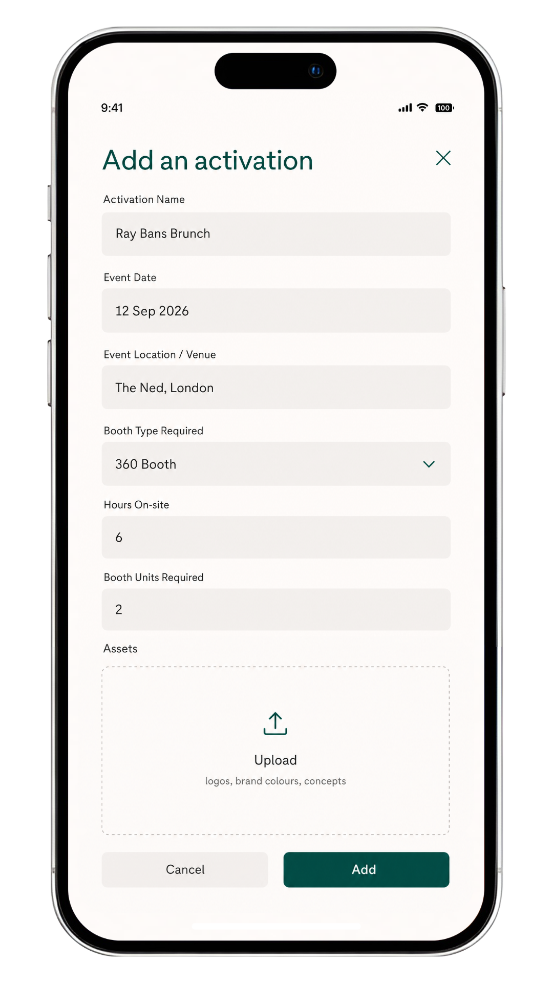 lumio platform portal add activation booking screenshot