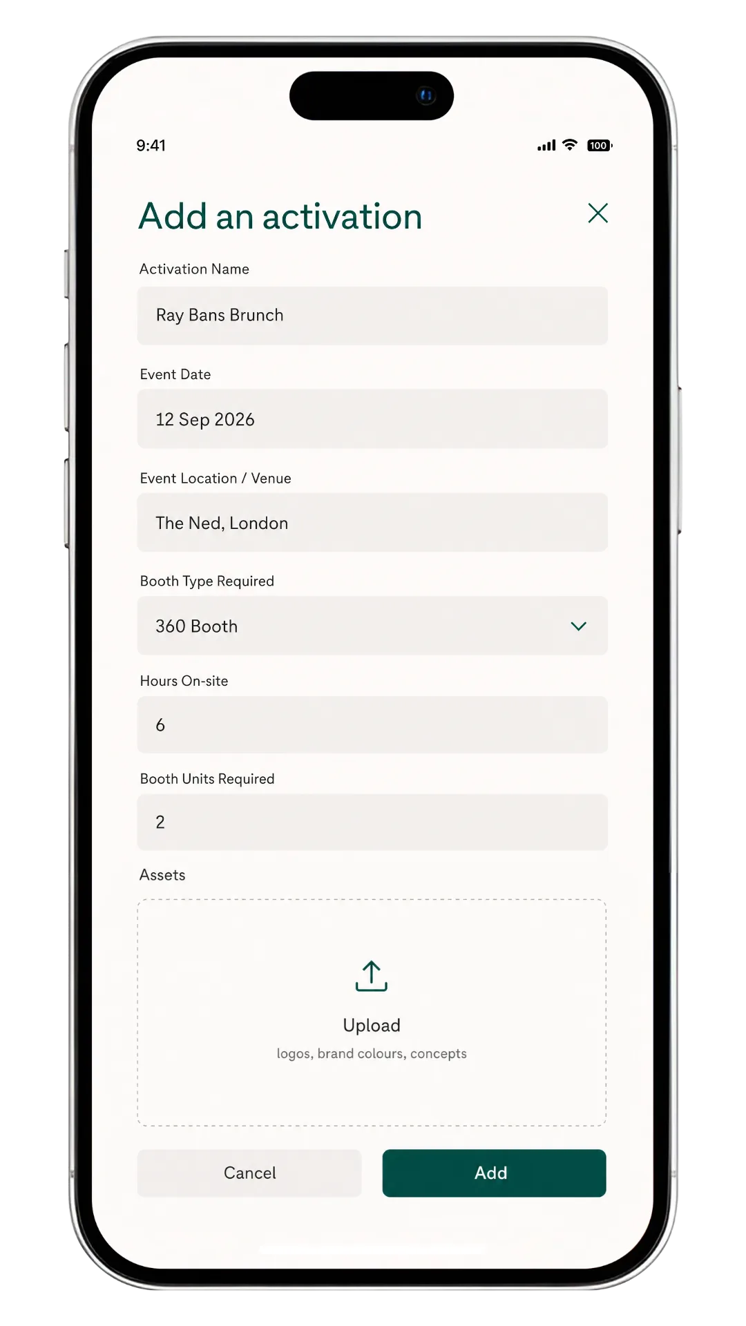 lumio platform portal add activation booking screenshot